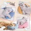U-Shaped Pet Pillow Cat Neck Support Pillow Soft Fluffy Cat Calming Pillow with Cute Patterns Half Donut Cuddle Pillow for Cats And Small Dogs