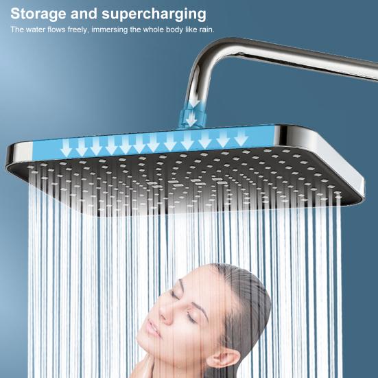 Rain Shower Head High-Pressure Stainless Steel Rainfall Showerhead Large Waterfall Bathroom Square Showerhead