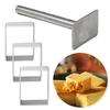 Rectangle Shape PineApple Cake Pie Biscuit Cutter Mold Stainless Steel Pulburon Molder With Pusher Cake Decorating Tools