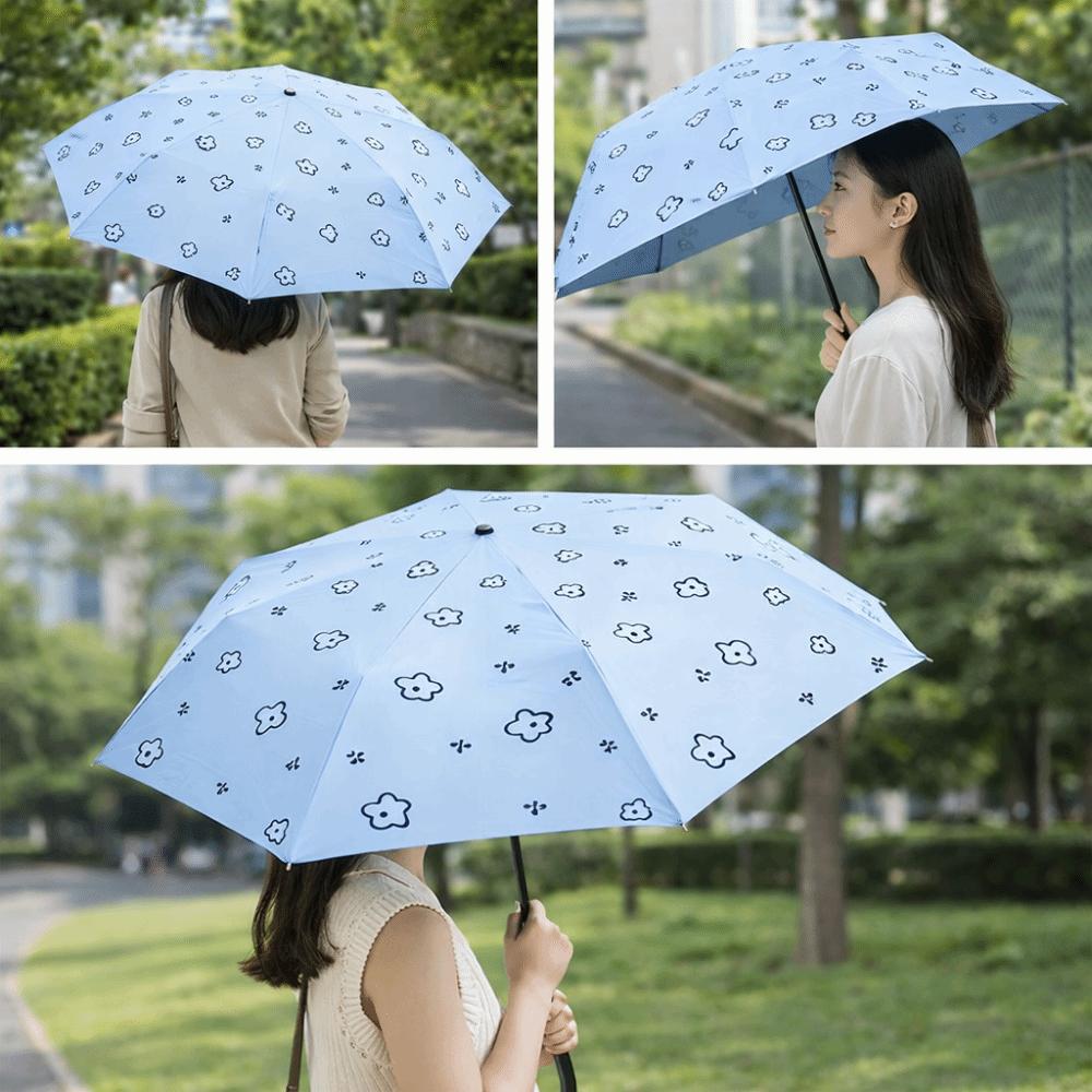 Cartoon Pattern UV Protection Umbrella Fully Automatic Dual Use Umbrella 3 Folding Umbrella Beach
