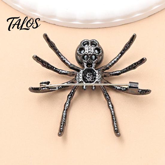 Retro Insect Pin 1/2Pcs 3D Spider Brooch for Halloween, Horror Alloy Metal Clothing Pins Lapel Pin, Clothes Jackets Backpacks Costume Accessories