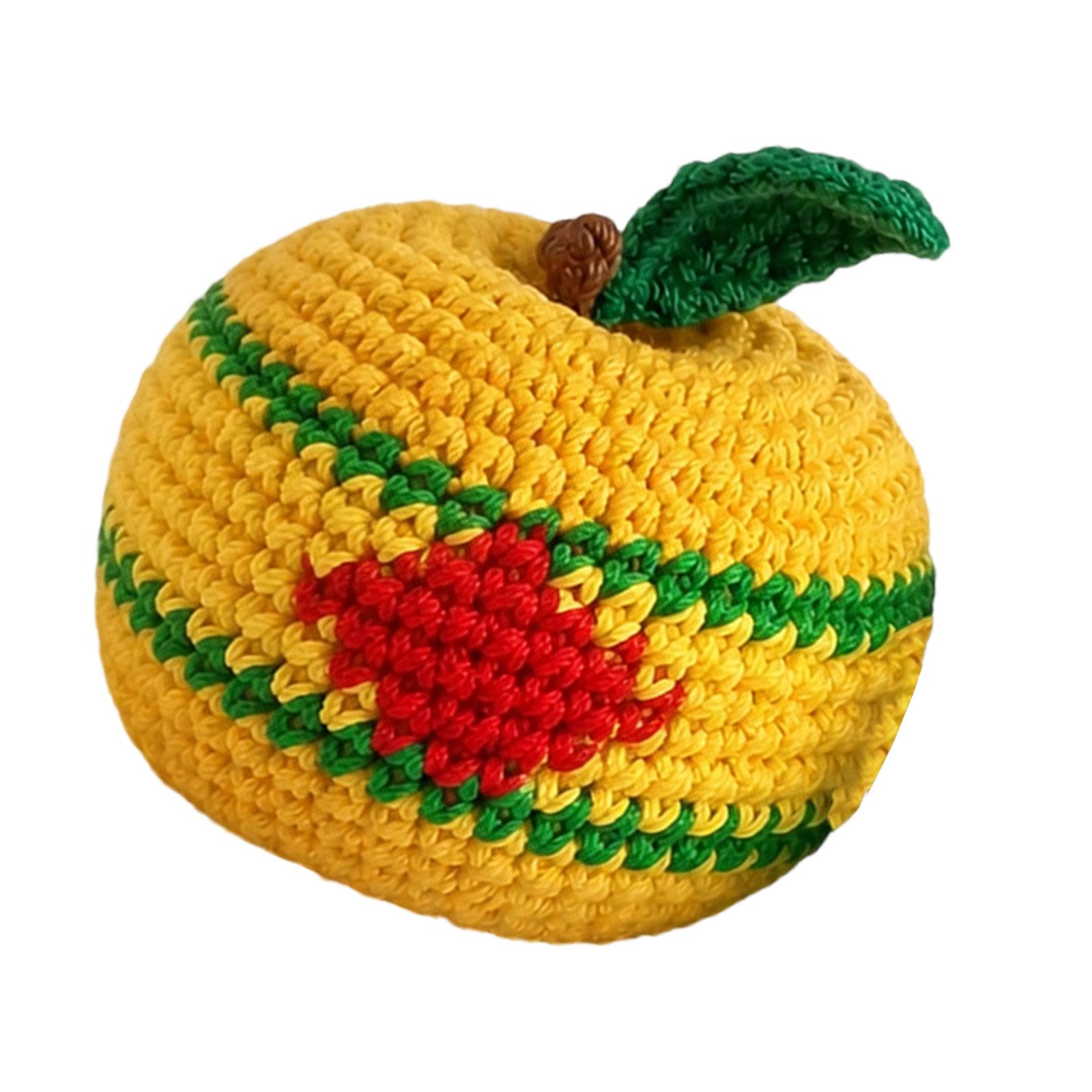 

Handmade Knitted for Beginners Durable Freestyle Footbag with Filling Soft Yarn Construction for Outdoor Play One Size помаранчевий