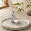 Portacandele Figurine Sedute Stampate 3D, Supporto per Candeline Tea Light Yoga Zen, Decorazione Minimalista per Scrivania e Scaffale, Regalo Mindfulness per Yogi