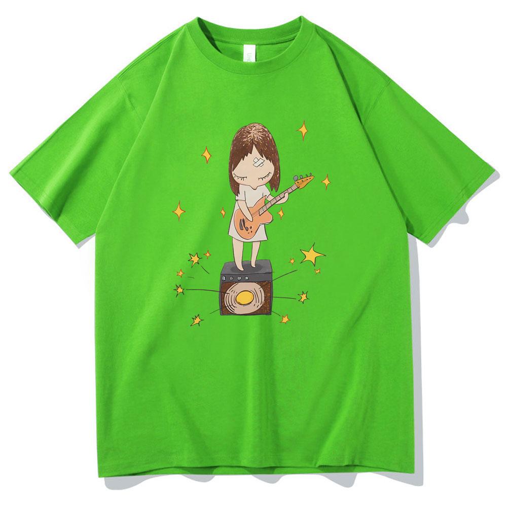 Yoshitomo Nara Guitar Gurl Print Tshirt Men Women Fashion Cartoon Oversized Short Sleeve Tshirt Unisex Casual Vintage T Shirts