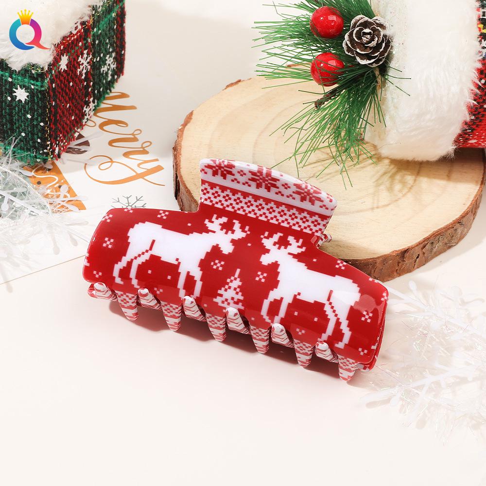 

Рождественская заколка для волос Милая мультяшная напечатанная акриловая заколка-зажим для волос Акула-заколка Аксессуары для волос 1pc