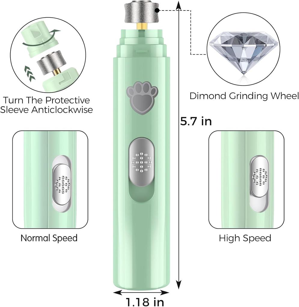 5V USB Electric Cat Nail Grinder with Clippers LED Light Pet Nail Grinder 500 MAh Pet Nail Trimmers for Dog Paws Grooming