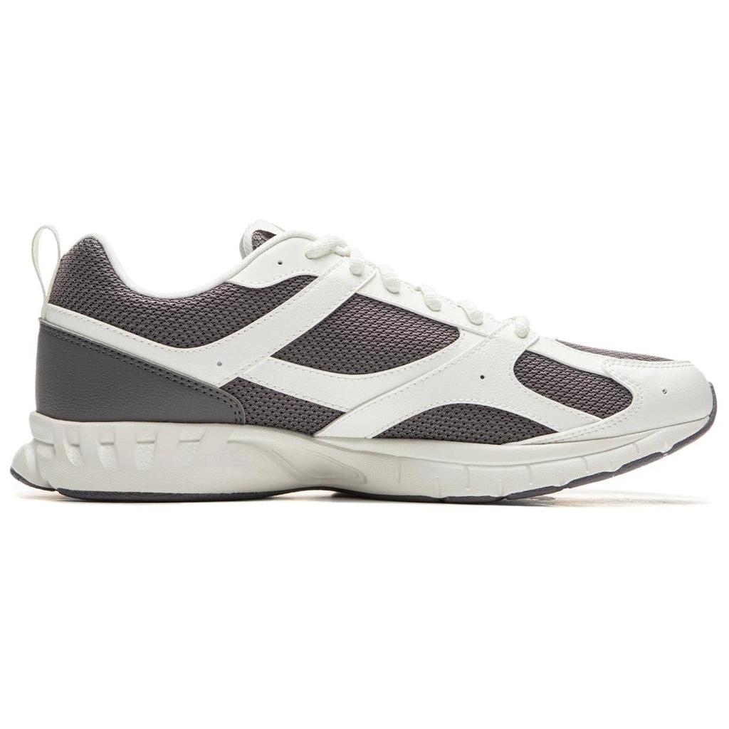 Li Ning Fabric Cushioning Slip Resistant Abrasion Resistant Breathable Low top Running Shoes Men's White Gray ARSU067-4