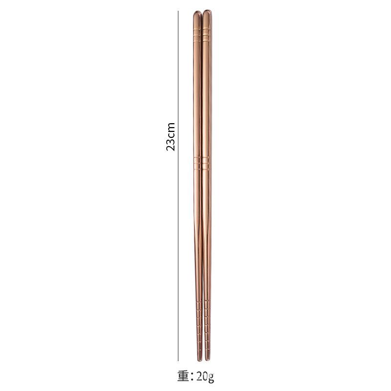 1 pair Stainless Steel Chopsticks Non-Slip Reusable Chinese Chopstick Sushi Noodle Metal Chop Sticks