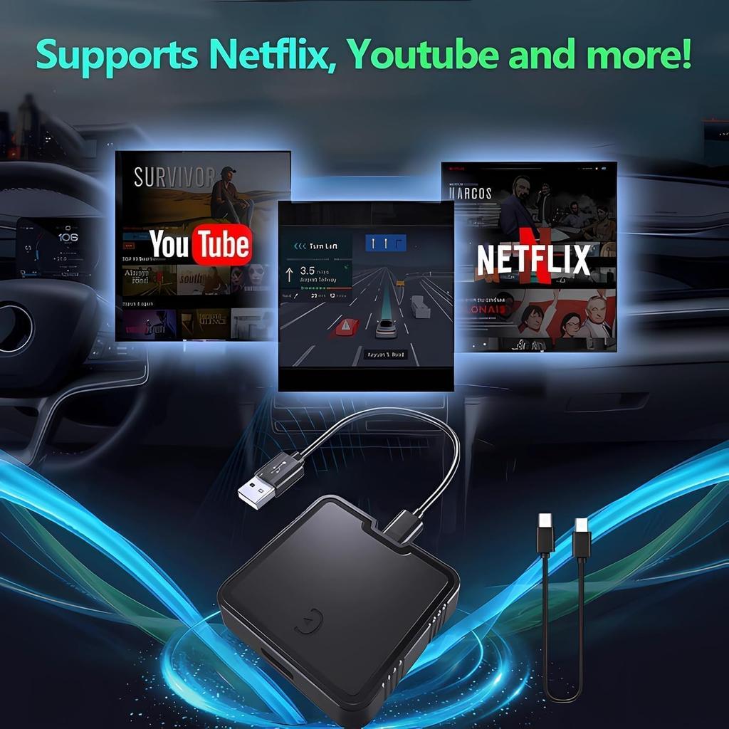 Wireless CarPlay Adapter Convert Wired to Wireless Fast Stable Connection 2025 Upgrade