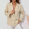 Jacket Solid Color Small Suit Flip Collar New Women Clothing Long Sleeve