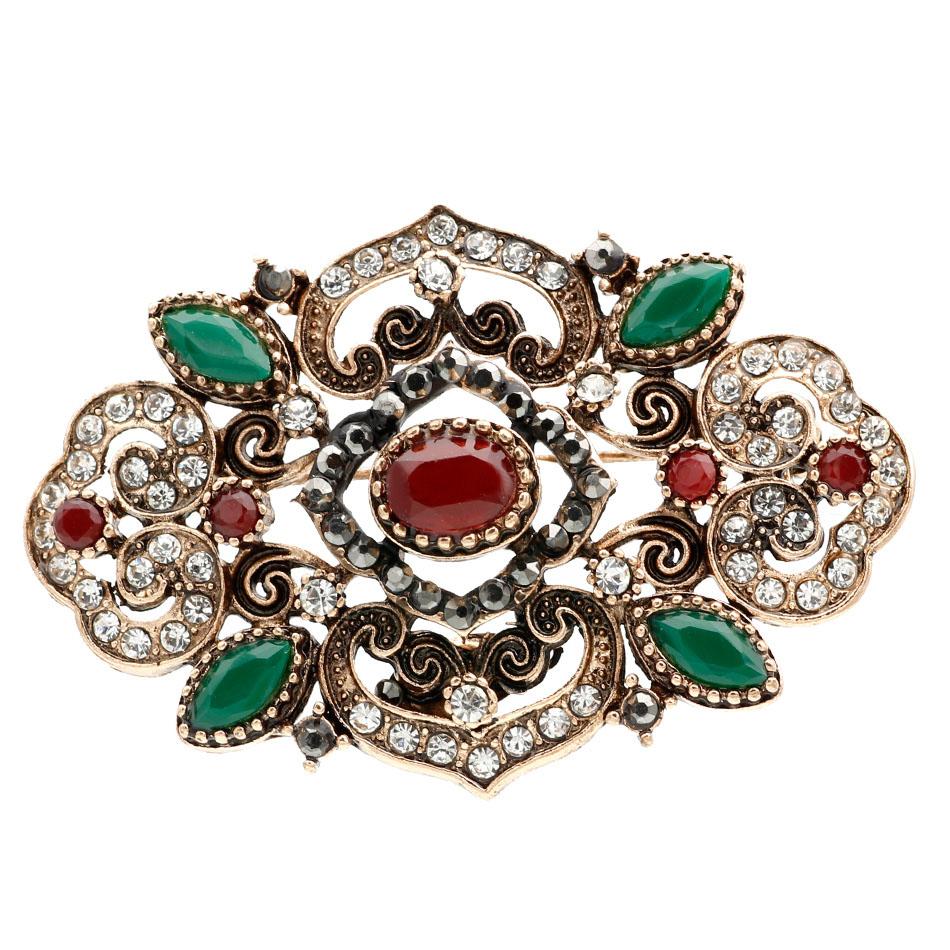 Retro Women's Flower Brooch Needle Grey Crystal Jewelry Rhinestone Brooch Pattern Lapel Brooch Wholesale