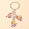 Cute Colorful Butterfly  Enamel Flying Animals Key Chains For Women Girls Accessorie Handmade Jewelry Bag Charm
