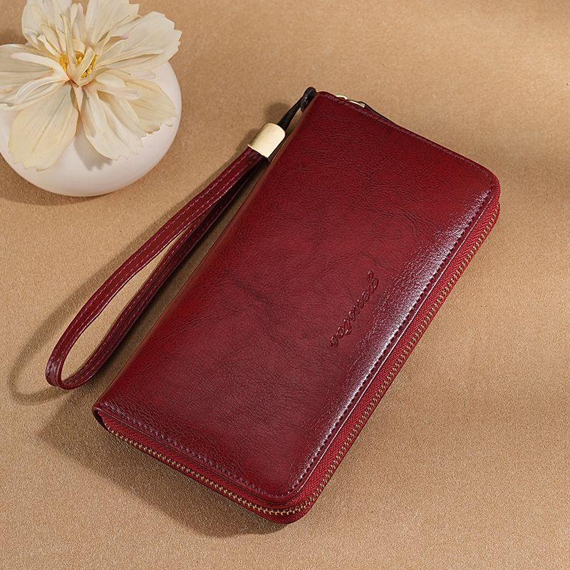 Women RFID Blocking Long Wallet PU Leather Clutch Wallet Large Capacity Zipper Around Wristlet Purse Card Holder Phone Wallet