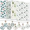 4PCS Christmas Clay Transfer Paper 95x138mm Water Soluble Paper Clay Transfer Sheets for Clay Earring Jewelry Making