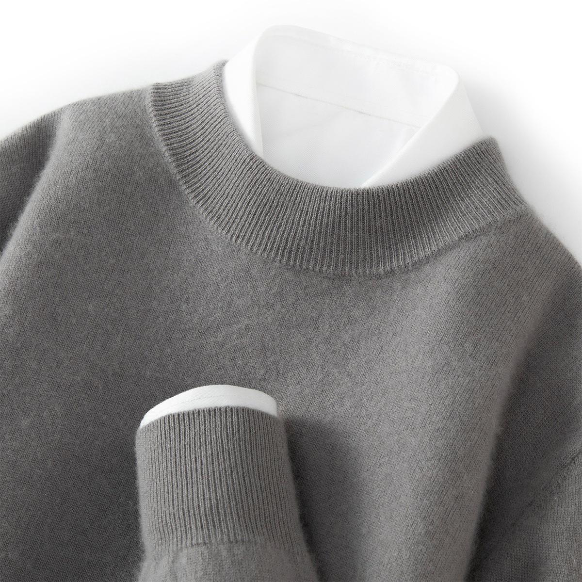Men s Cashmere Half-High Neck Sweater - Autumn/Winter Casual Business Knit Pullover XL 75-90 kg