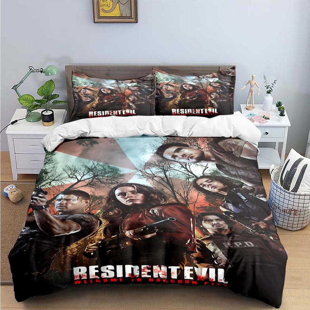 Fashion 3D Movie R-Resident Evil Print Bedding Sets Bed Supplies Set Duvet Cover Bed Comforter Set Bedding Set Luxury Gift