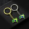 Elegant Brazilian Flag Keychain Versatile Brazil Map Key Holder Durable Titanium Steel Material Brazil Culture Keyrings