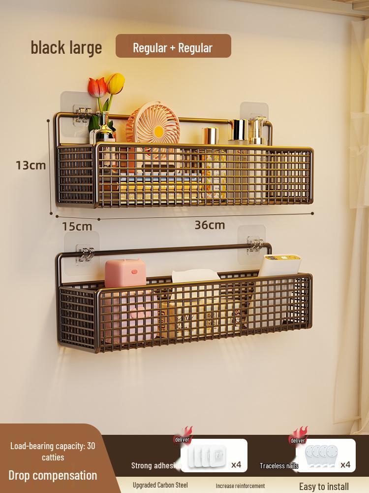 Punch-free Wall Shelf: Bedside Storage for Dorms & Bunks