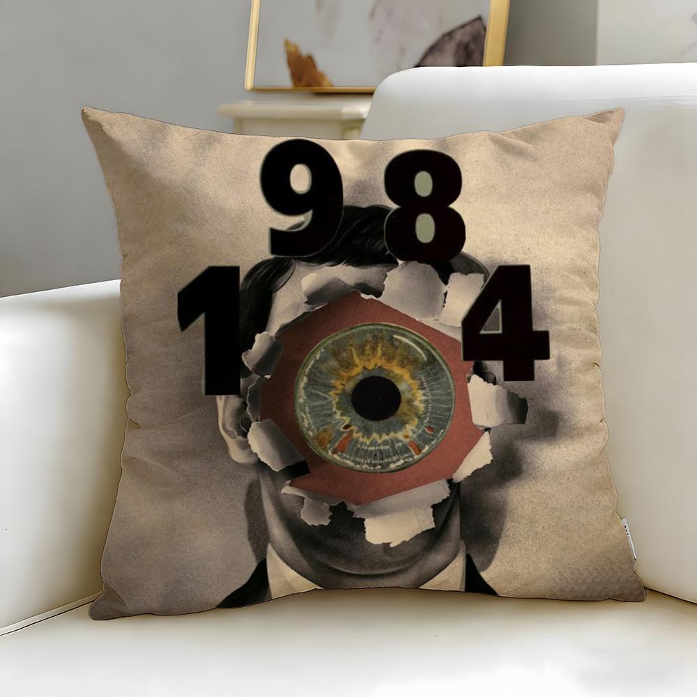 Klassischer Roman Neunzehnhundertvierundachtzig Kissenbezug Weich Leicht zu Waschen Kissenhülle Vielseitig für Sofa Bett Reise und Büro