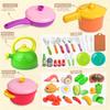 Play Kitchen Toy Set with Realistic Cutting and Educational Toy for Birthday Preschool Entry Gift for Boys and Girls 69-Piece Ingredients, Play,