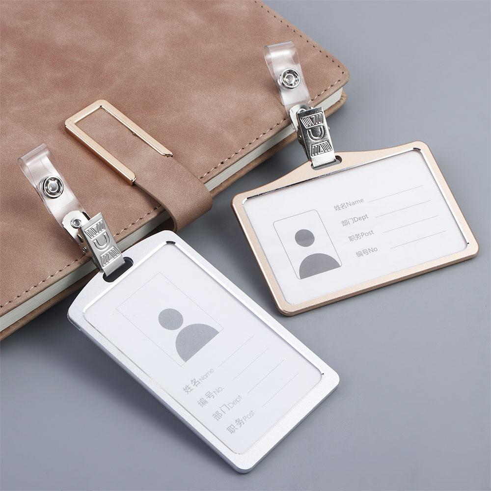 Holder Metal Stainless steel ID Card Clips Card Clip Holders Badge Reel Clips Badge Holder Clip