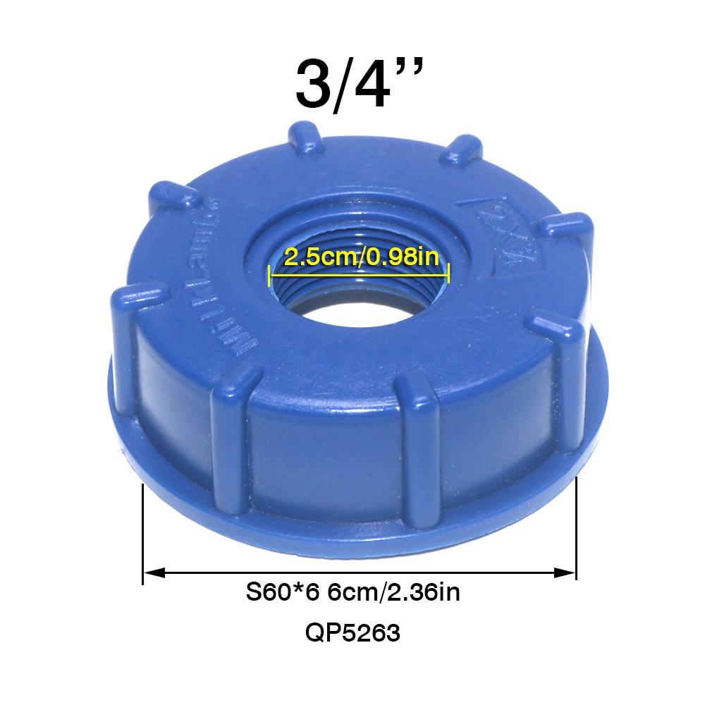 1 Pezzo Adattatore Resistente per Serbatoio IBC S60X6 Tappo a Filettatura Grossa Filettatura Femmina da 60 mm a Connettore Adattatore da 1/2", 3/4", 1"