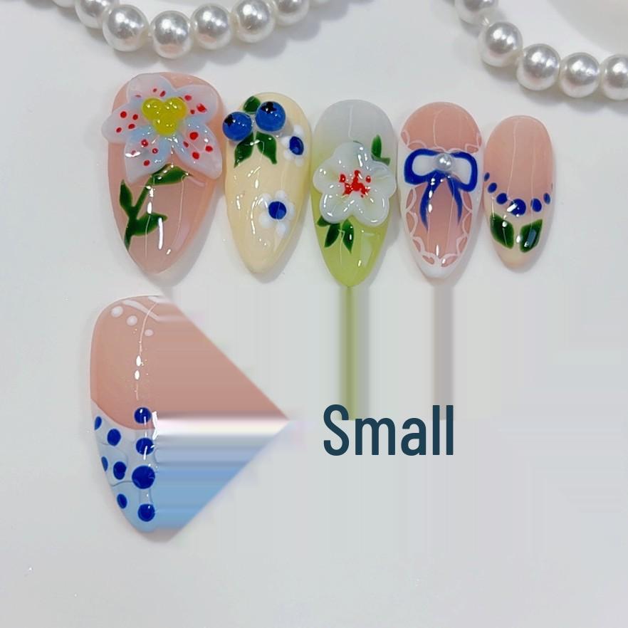 Handmade 3D French Style Multi-color Wearable Nail Tips