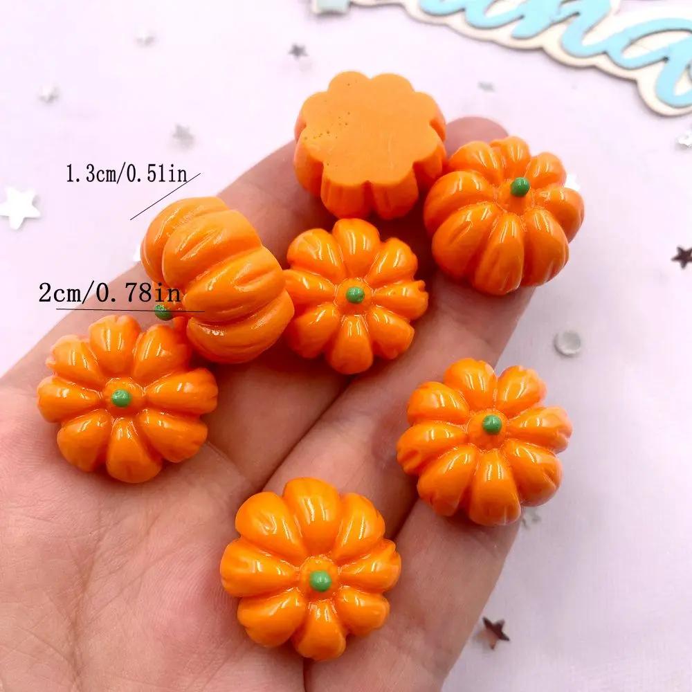 10PCS Resin Kawaii Colorful 3D Pumpkin Flatback Stone Cartoon Christmas Figurines Scrapbook DIY Halloween Jewellery Decor Crafts