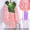 12pcs Fashion Wisteria Artificial Flowers Vine Wreath Wedding Arch Decoration Leaf Rattan Trailing Silk Flower Ivy Wall Decor