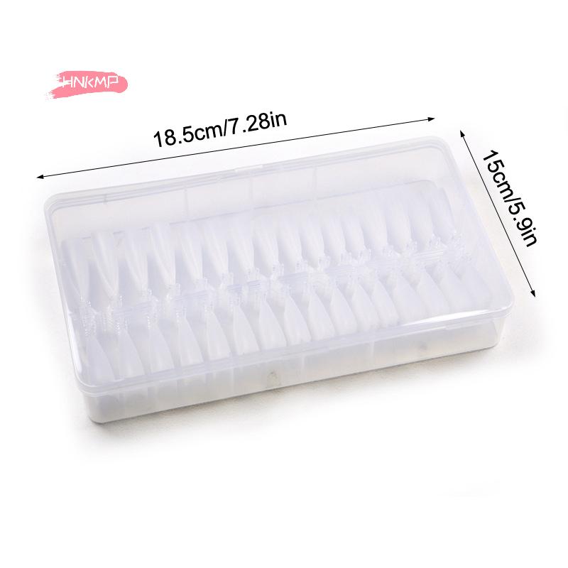 Clear Super D Arc Long Press on Nails Full Cover Gel Tips Nail Art Capsule Extensions for DIY Nail Salon