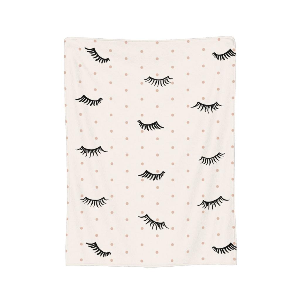 Eyelash Cartoon Eyelashes Blankets Flannel Spring Autumn  Portable Soft Throw Blanket for Sofa Travel Bedspreads
