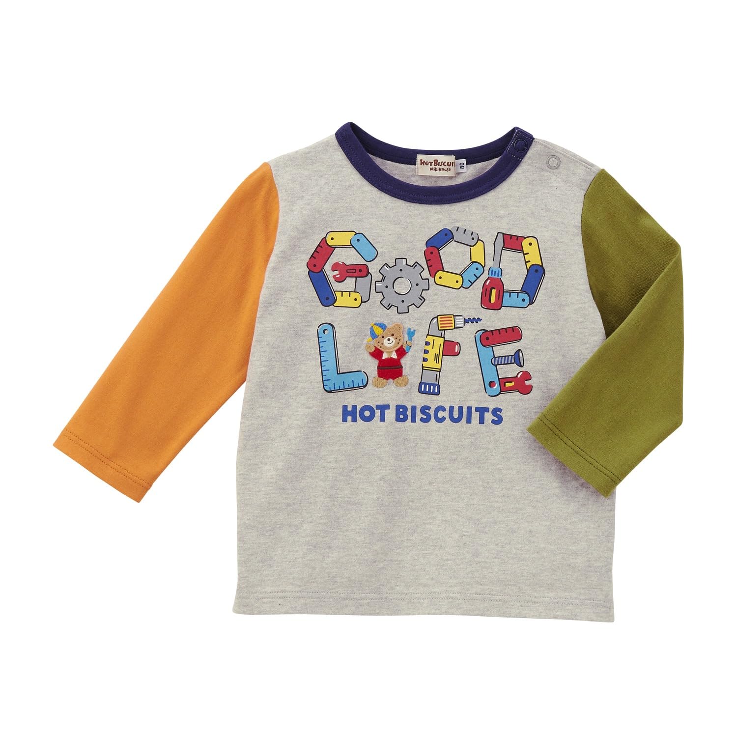 

HOUSE Hot Long Sleeve Boys Girls Baby Clothing Gray 90cm [MIKI Biscuits] T-Shirt Children s 73-5202-683 сірий колір