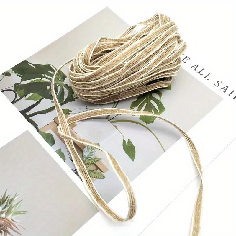 393.7-inch Natural Jute Rope, Suitable for Crafts, Gift Wrapping, and DIY Projects Durable Beige Jute Cord with Spool For Handicrafts Garden Gifts