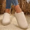 European and American foreign trade plush heeless snow boots women's new platform short tube lazy large size cotton shoes