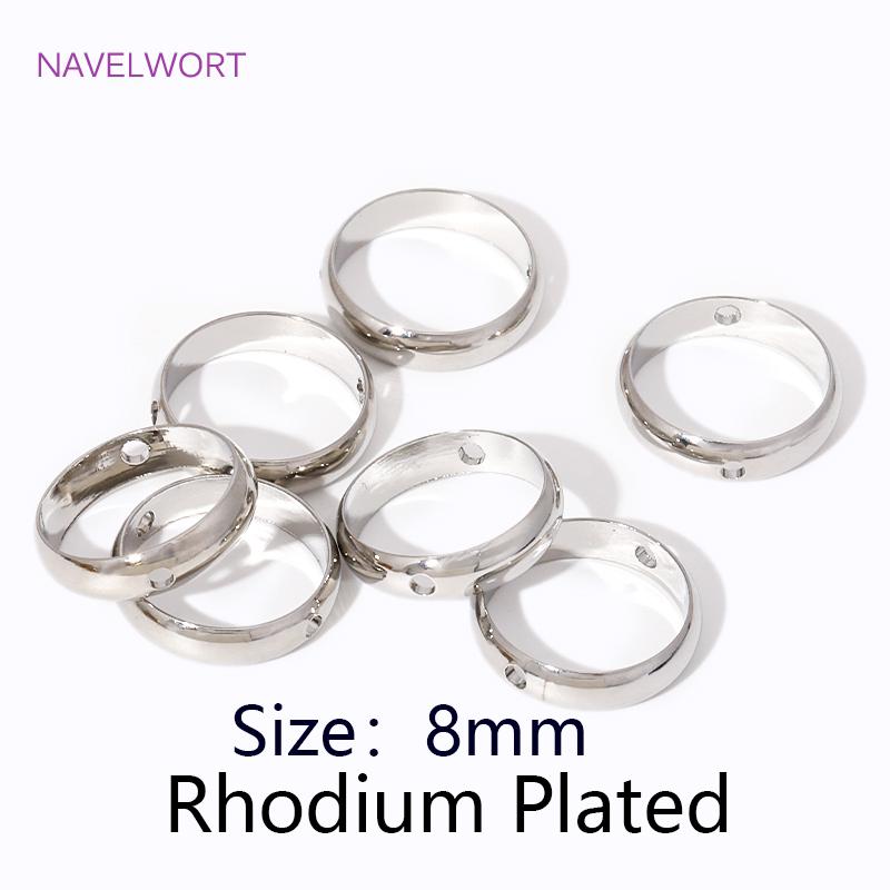 Multi Types 14K/18K Gold Plated Brass Round Bead Frame Connectors Spacers Bead,For Jewelry Making DIY Bracelet Making Supplies 20 pieces