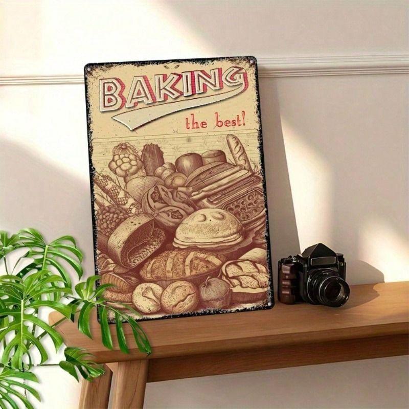 Vintage Metal Sign Bakery Cafe Kitchen Wall Decor 20x30cm Retro Industrial Art Plaque