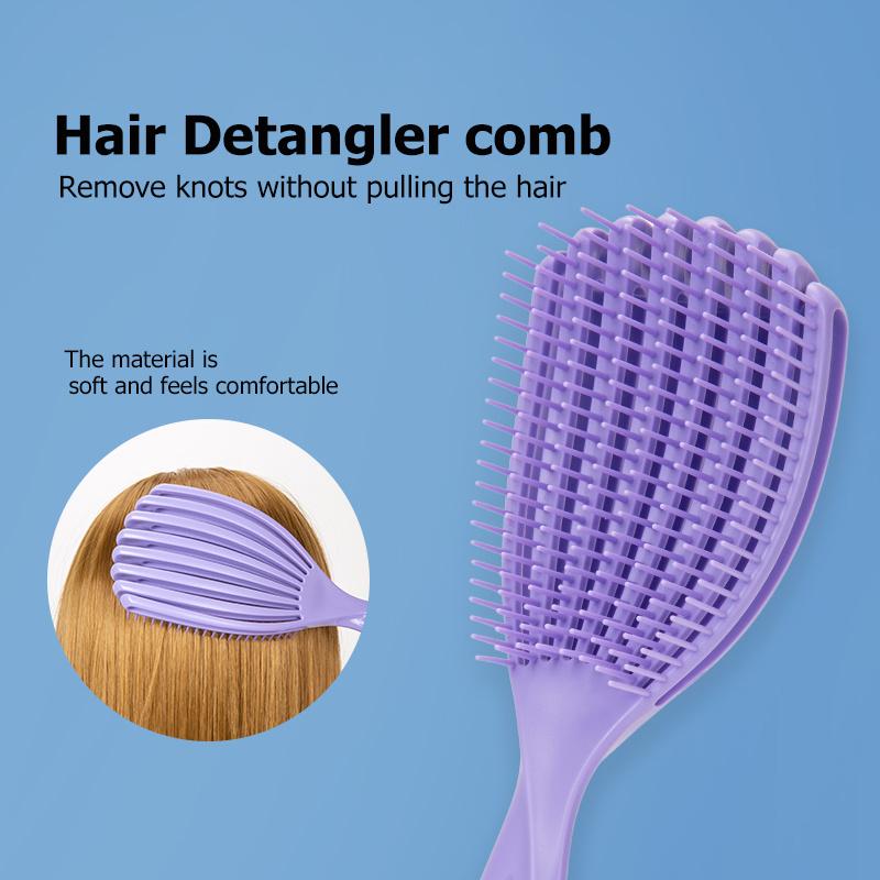 Acht-Klauen-Massagekamm, antistatisch, für nasse und trockene Frauen, zum Entwirren der Kopfhaut, Massage, gewelltes Styling-Werkzeug, 1 Stück Entwirrungsbürste für lockiges Haar