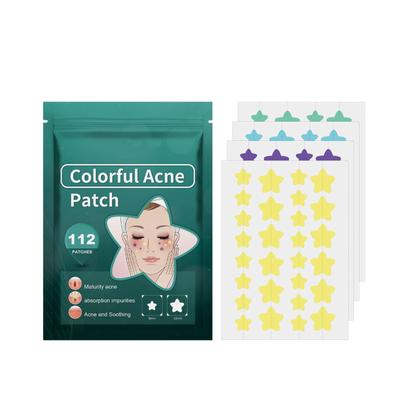 112 peças de adesivo invisível para remoção de acne, espinhas, formato de estrela, para cura facial