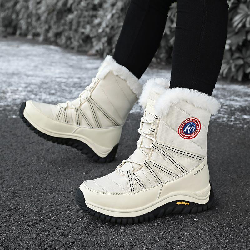 TUINANLE Men's Snow Boots with Lining and Thickening for Warmth, Cold-Resistant Outdoors, Non-Slip Thick Sole Women Ankle Boots