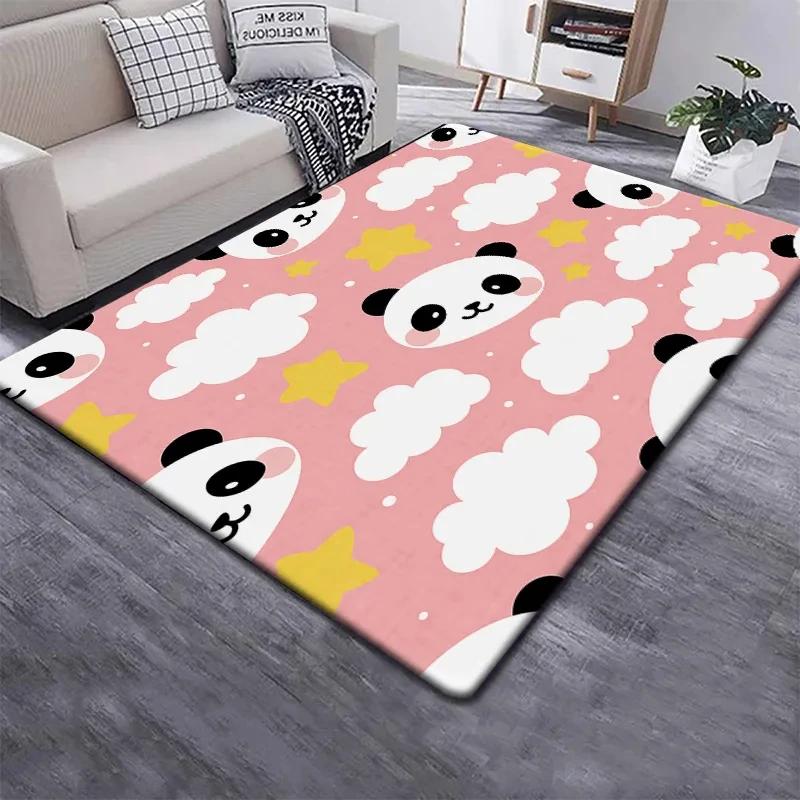 Cute Panda Carpet for Bedroom Bathroom Living Room Decor Baby's Crawling Mat Soft Cartoon Animal Area Rug Non-slip Play Mats