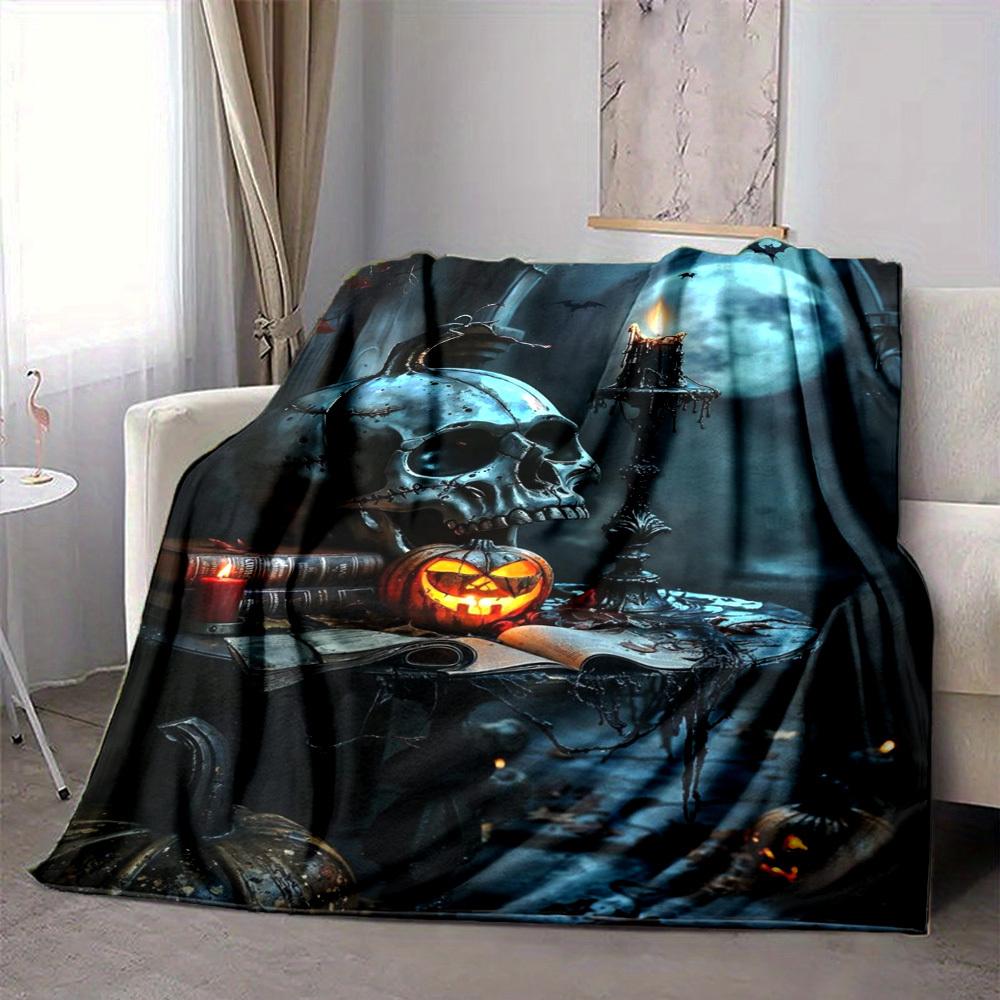 1pc Halloween Decorations Blanket Lightweight Flannel Blanket Throw Blanket For Sofa, Bed, Travel, Camping, Livingroom, Couch, Chair, And Bed yy250902