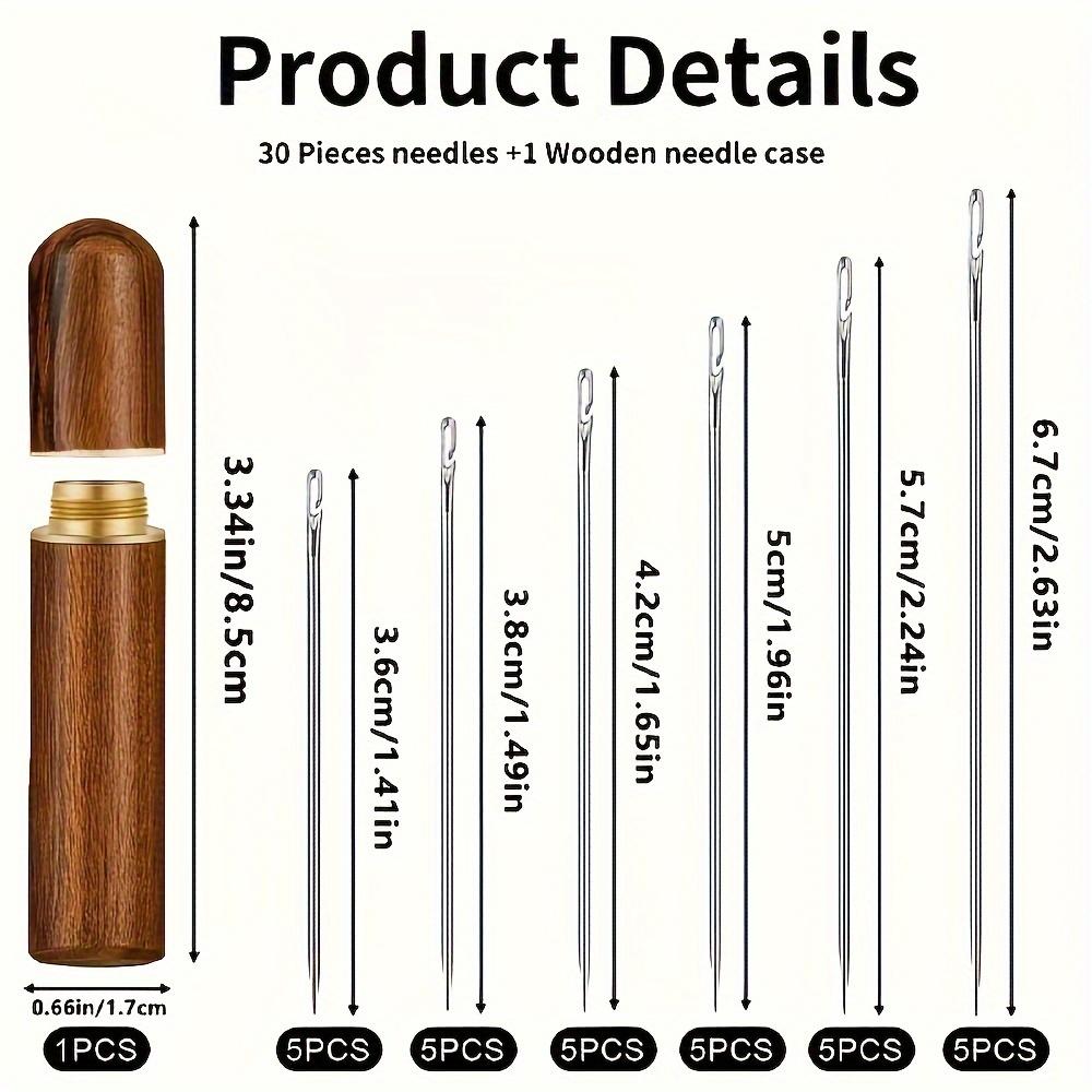 30pcs Self-Threading Needles Set, Stainless Steel Automatic Threader For Elderly & Blind, Fast Sewing & Knitting Supplies, Silvery