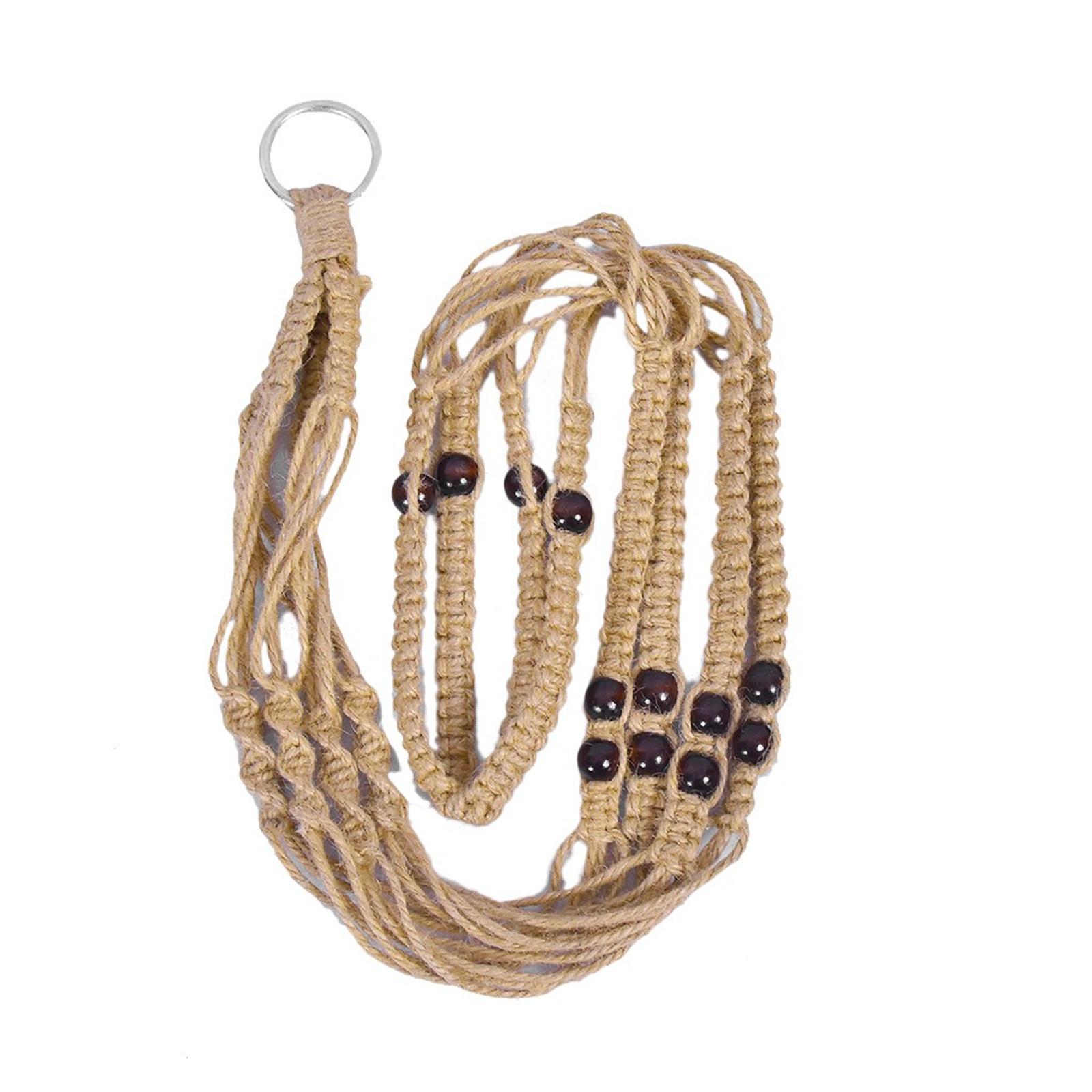 

Plant Hangers Indoor Hanging Planter Basket With Wood Beads Decorative For Family One Size