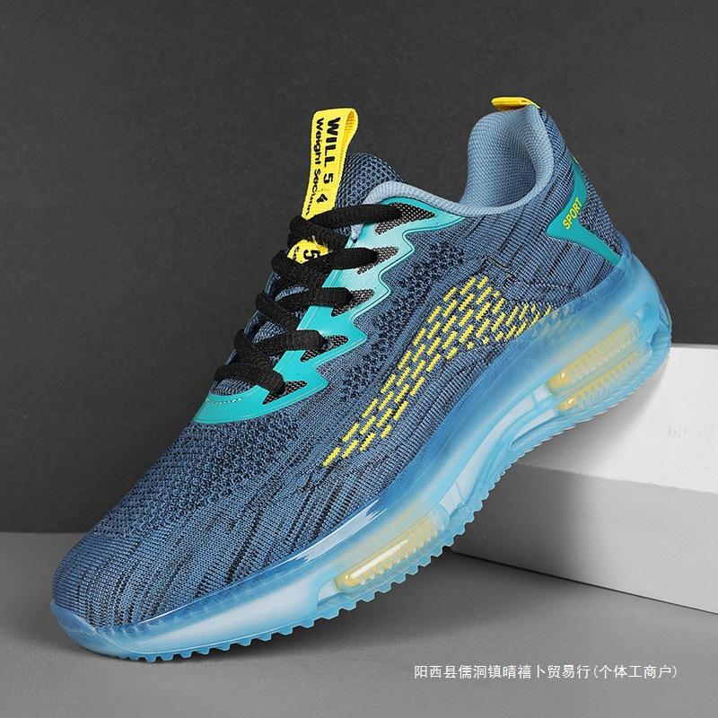 Sports wind thick sole increases street trend wind 2025 new spring and summer large size men's shoes breathable mesh running shoes none