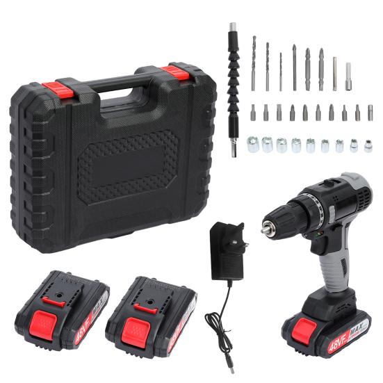 28-teiliges Set 21V Akku-Bohrschrauber 25 Drehmomenteinstellungen Elektrischer Schraubendreher Power Driver Kit mit komplettem Zubehör