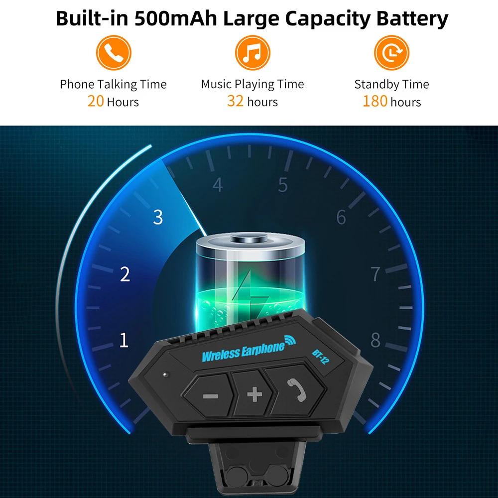 KEBEDUMEI BT Motorcycle Helmet Headset Wireless Handsfree Stereo Music Player Speaker Headphone Support Automatic Motocross