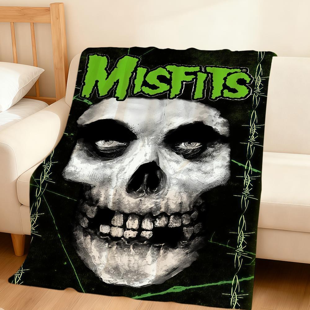 cool garbage Punk Music BAND M-Misfitstry m-Misfits Flannel soft warm plush blanket sofa living room hogar bed home Car portable
