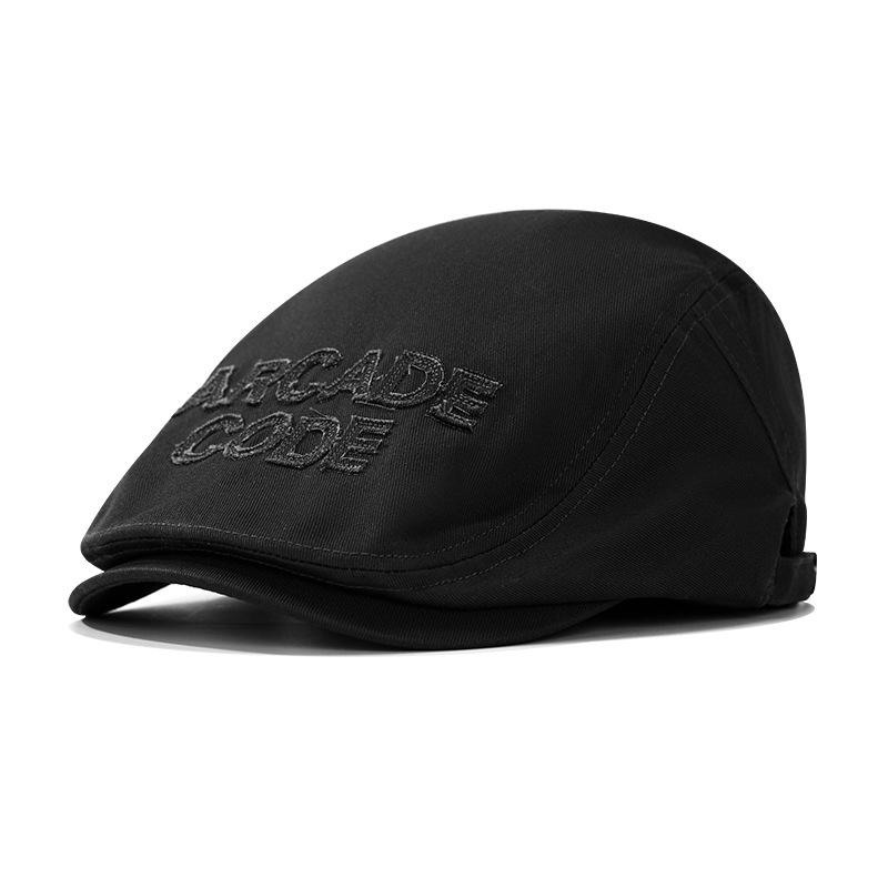 

Embossed letters forward hat female parent-child retro versatile anti-beret literary temperament painter hat man Adjustable чорний