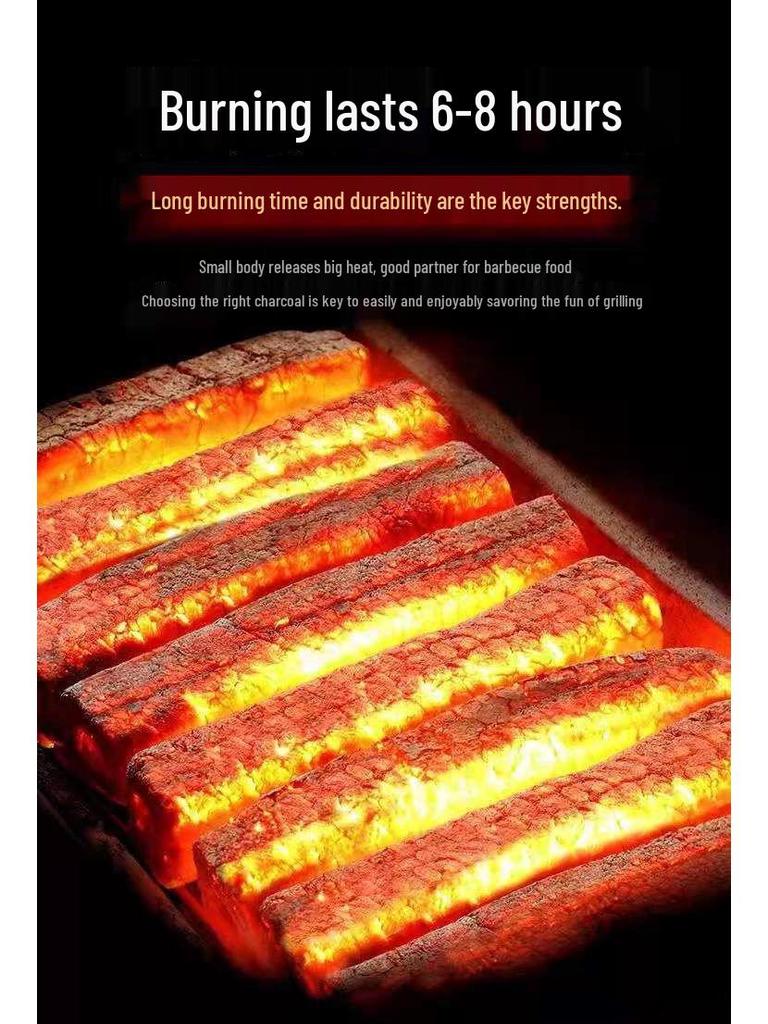 Smokeless High-Temperature Charcoal Briquettes for Home and Commercial Use - Durable and Flammable Fruit Wood Charcoal Heating Solution