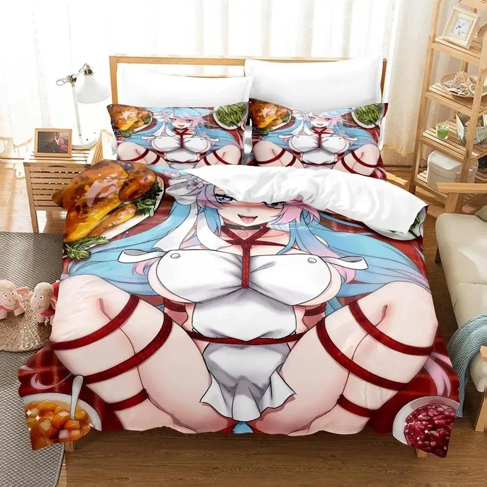 Anime Sexy Girls Silvervale Bedding Set Duvet Cover Bed Set Quilt Cover Pillowcase Comforter King Queen Size Boys Adult Bedding
